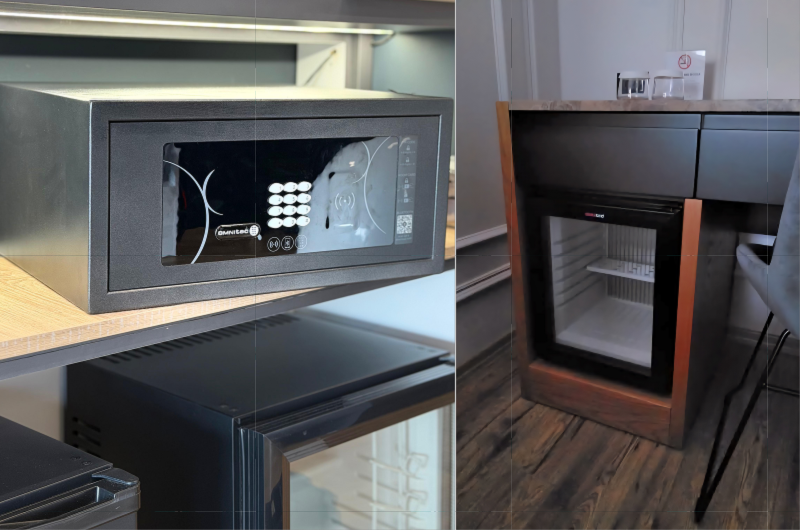 Hotel safe and minibars